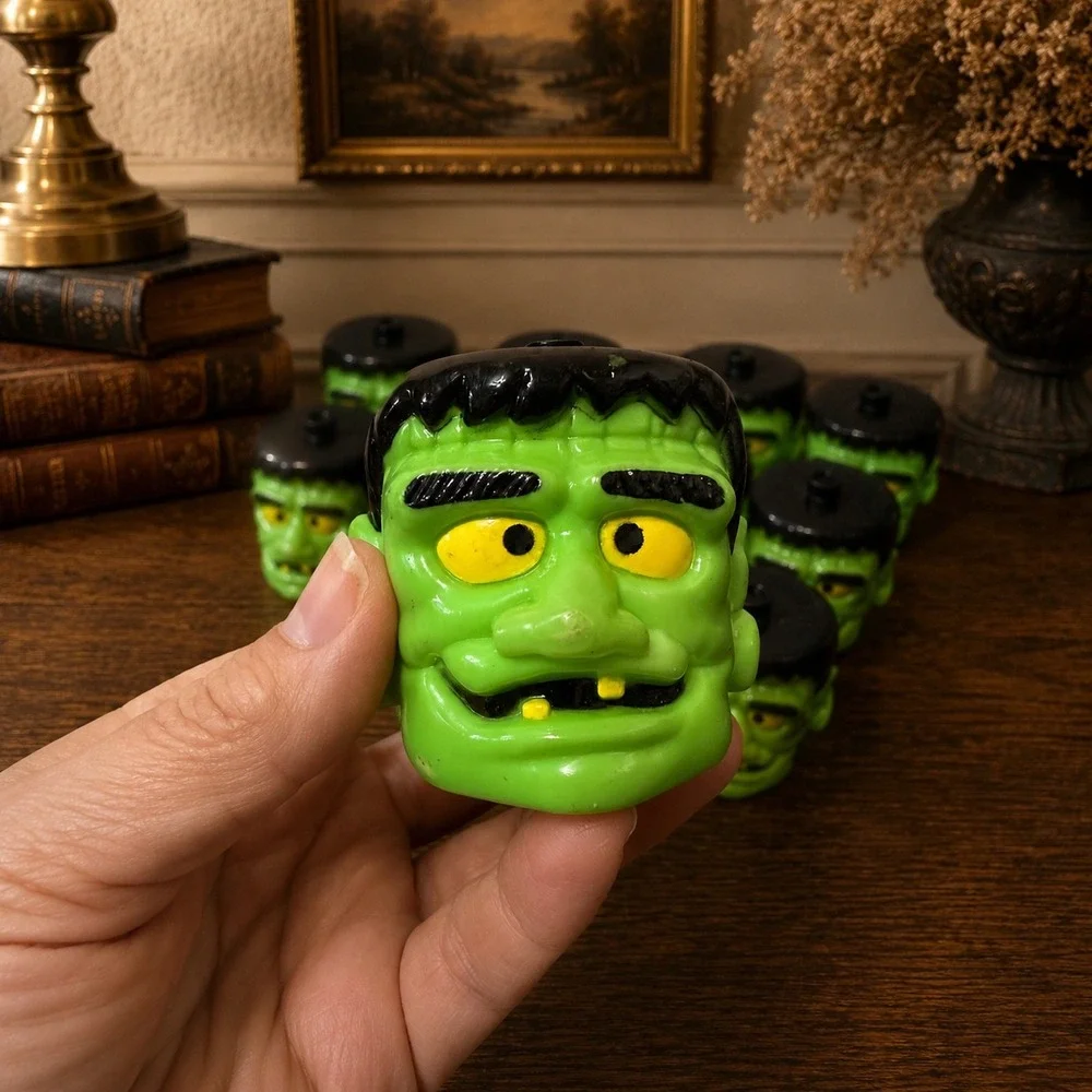 Vintage Easter Unlimited Halloween Blow Mold Frankenstein Pumpkin Lot 24pc